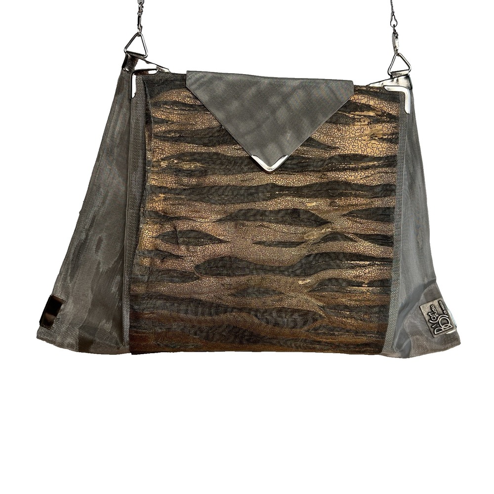 Bo's Art Los Angeles Small Metal Mesh Purse Zebra Stripe Handmade One of a‎ kind